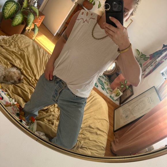 Zadig & Voltaire White Eyelet Tank Top - Picture 4 of 6